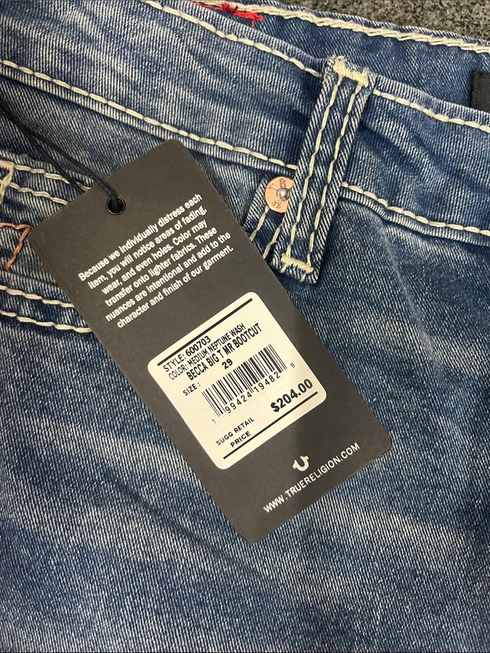 True Religion Light Blue Flared Jeans - Picture 3 of 16